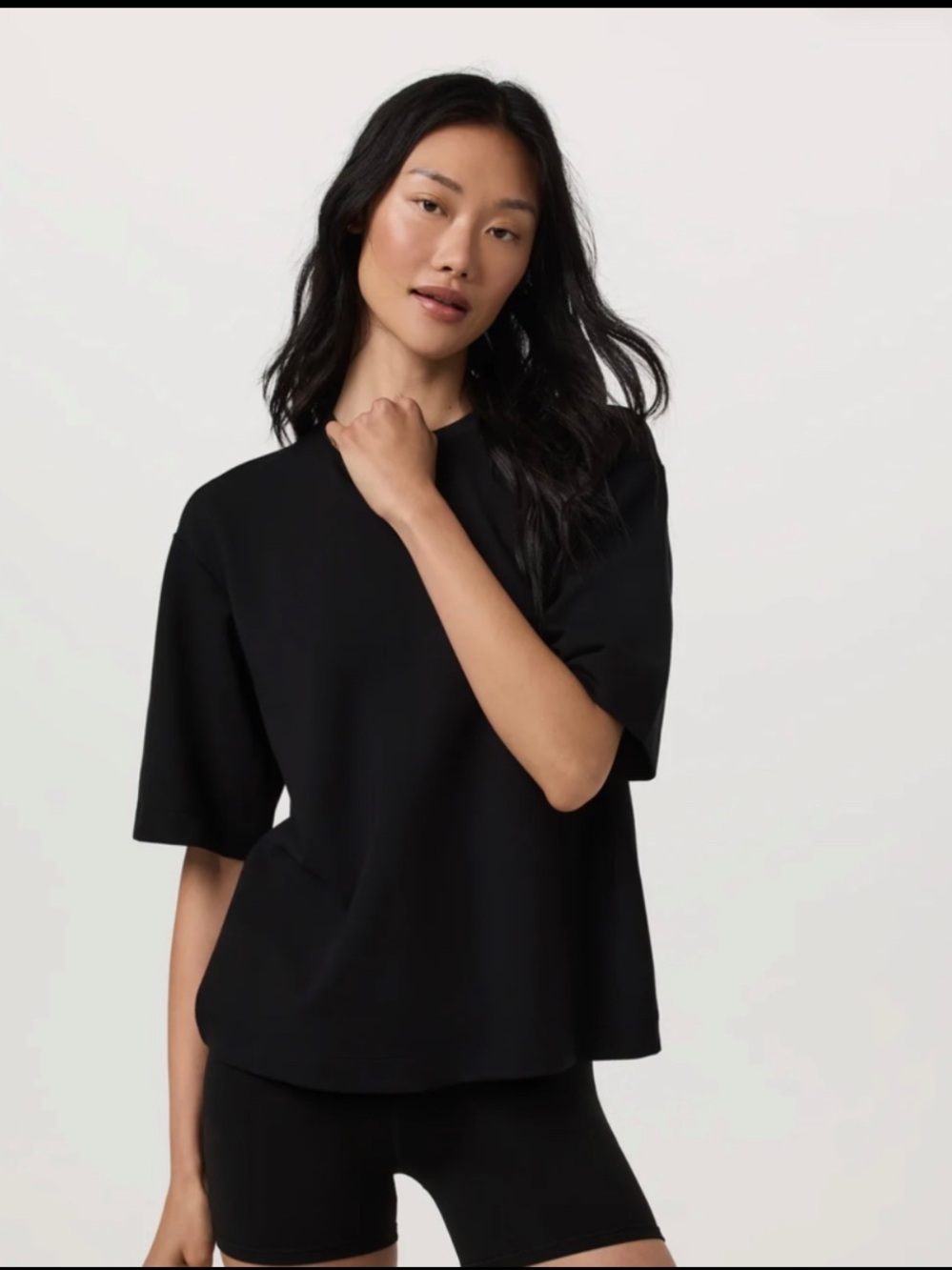 Vuori NWT Womens Small Black Maven Oversized Fit Short Sleeve T Shirt Retail $88